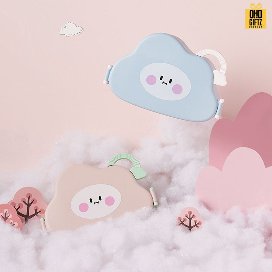 กล่องอาหารทรงเมฆ สกรีนโลโก้ ทำเป็นของพรีเมี่ยมได้