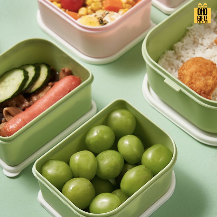 เซ็ทกล่องอาหารกลางวันน่ารัก สกรีนชื่อ สกรีนโลโก้ ทำเป็นของพรีเมี่ยมได้