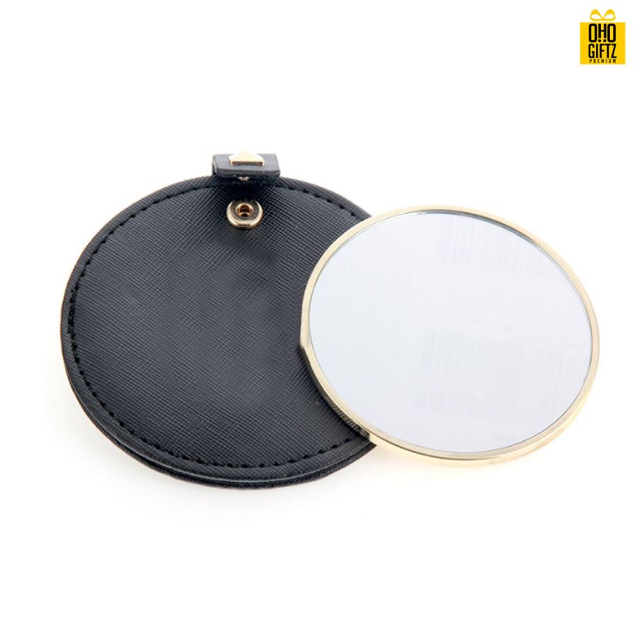 กระจกขนาดพกพา สกรีนชื่อ สกรีนโลโก้  ทำเป็นของพรีเมี่ยมได้