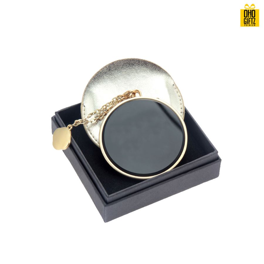 กระจกขนาดพกพา สกรีนชื่อ สกรีนโลโก้  ทำเป็นของพรีเมี่ยมได้