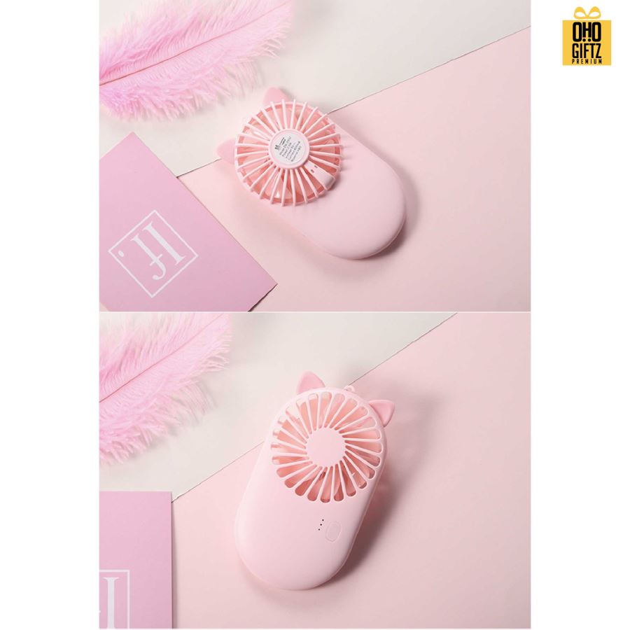 พัดลมพกพาน่ารักชาร์จ USB สกรีนโลโก้ ทำเป็นของพรีเมี่ยม