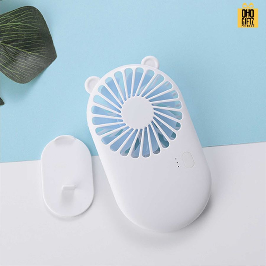 พัดลมพกพาน่ารักชาร์จ USB สกรีนโลโก้ ทำเป็นของพรีเมี่ยม