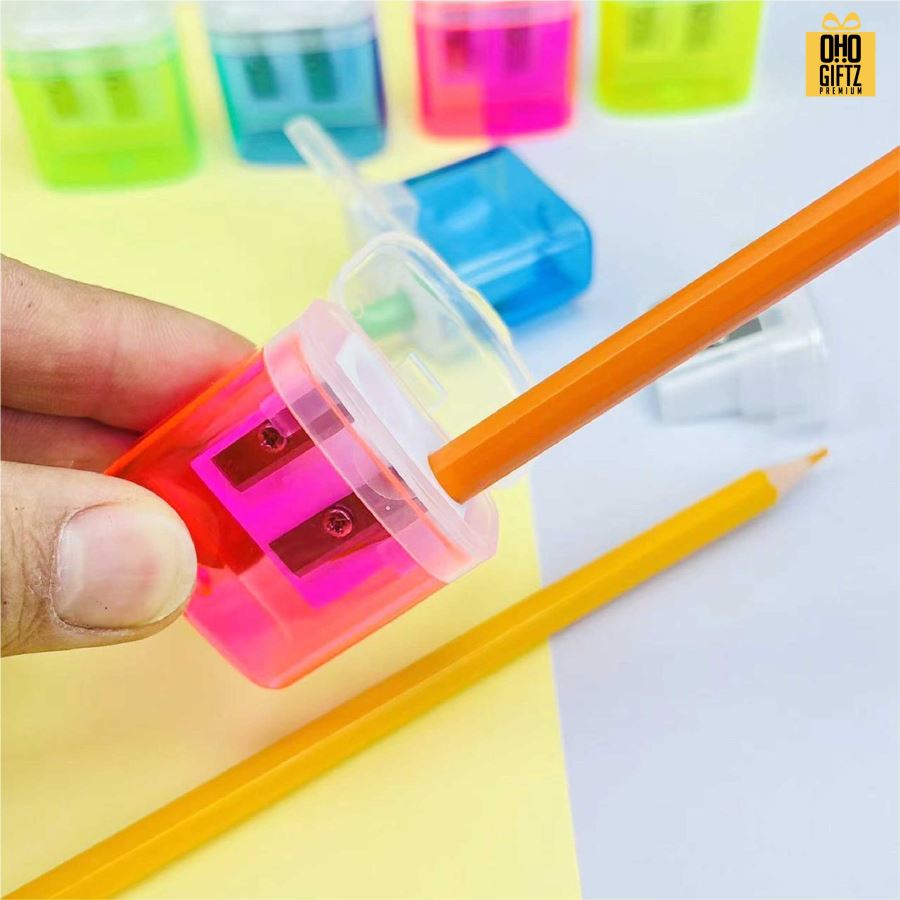 กบเหลาดินสอแบบ 2 ช่องเหลา สกรีนโลโก้ ทำเป็นของพรีเมี่ยมได้