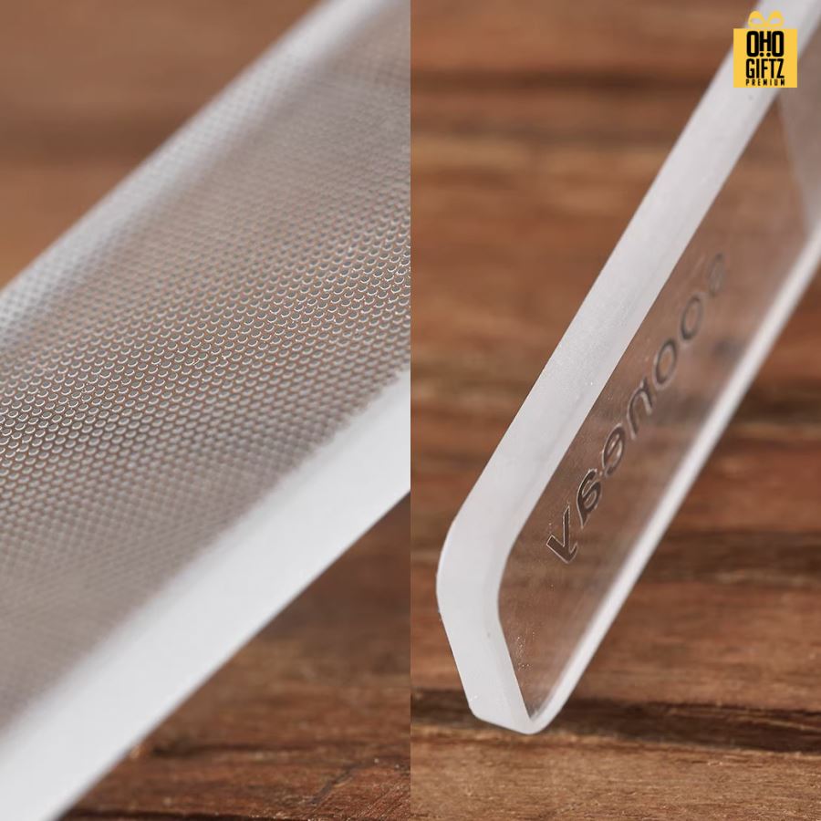 กระจกแก้วนาโนขัดเท้าด้าน สกรีนชื่อร้าน ทำเป็นของพรีเมี่ยมได้