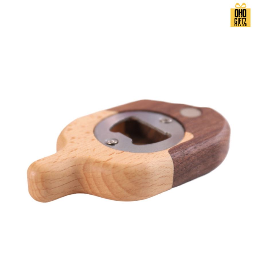 ที่เปิดขวดไม้ สไตล์น่ารัก สกรีนโลโก้  ทำเป็นของพรีเมี่ยมได้