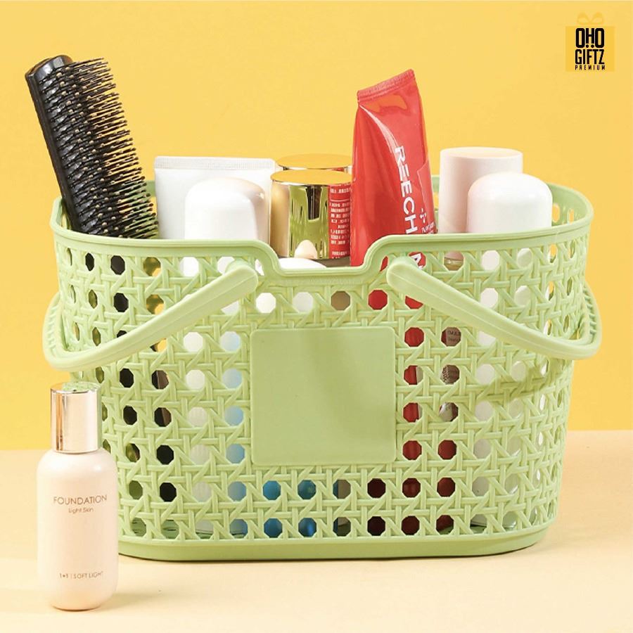 ตะกร้าใส่ของพลาสติก PP สกรีนโลโก้ ทำเป็นของพรีเมี่ยม 