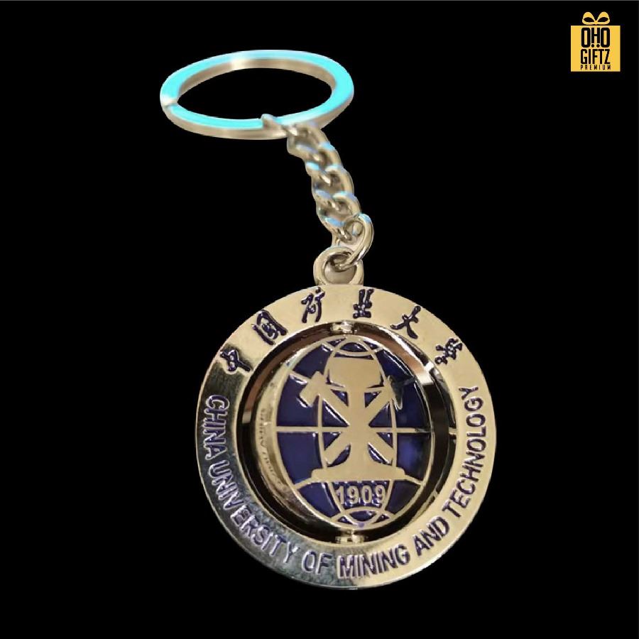 พวงกุญแจโลหะเคลือบสีกลมหมุนได้ ดีไซน์ตามต้องการ สกรีนโลโก้ ทำเป็นของพรีเมี่ยม ของชำร่วยได้