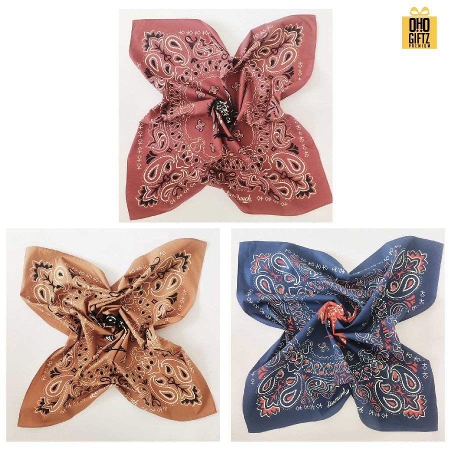 รับผลิตผ้าเช็ดหน้า ผ้าพันคอ ผ้าโพกศรีษะ เนื้อผ้าฝ้าย ผ้า Cotton แท้ ดีไซน์ตามต้องการ สกรีนโลโก้ ทำเป็นของพรีเมี่ยมได้