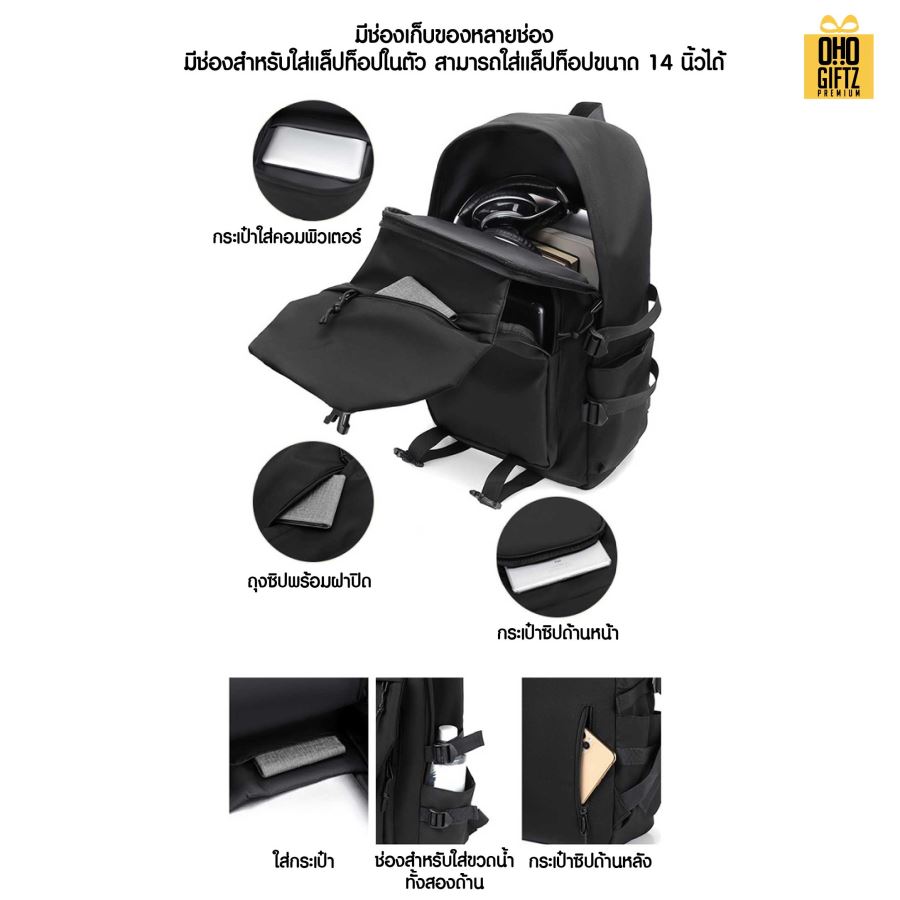 กระเป๋าเป้สะพายหลัง สกรีนโลโก้ ทำเป็นของพรีเมี่ยม