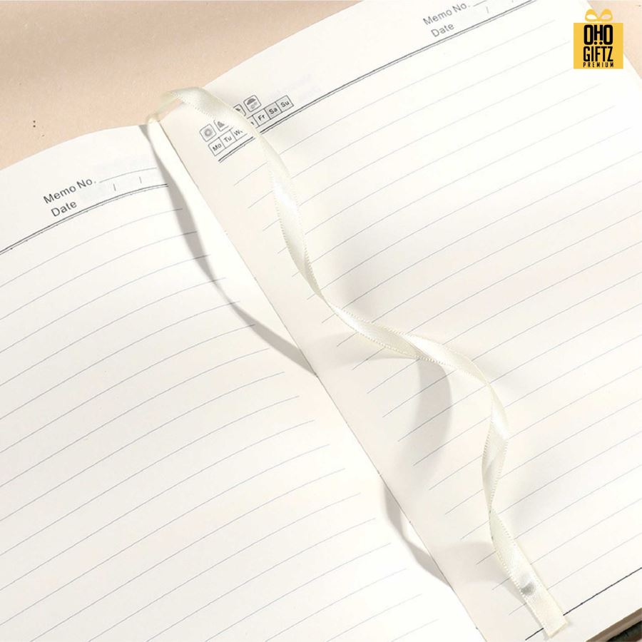 สมุดโน๊ตนักธุรกิจ หนัง PU สกรีนโลโก้ ทำเป็นของพรีเมี่ยม ของชำร่วย