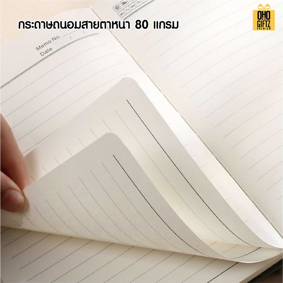 สมุดโน๊ตนักธุรกิจ หนัง PU สกรีนโลโก้ ทำเป็นของพรีเมี่ยม ของชำร่วย