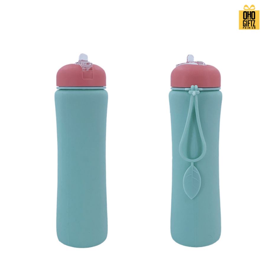 ขวดซิลิโคนพับม้วนได้ สกรีนโลโก้ ทำเป็นของพรีเมี่ยมได้