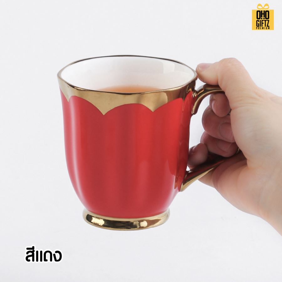 แก้วกาแฟเซรามิคสุดหรู สกรีนชื่อ สกรีนโลโก้ ทำเป็นของพรีเมี่ยมได้