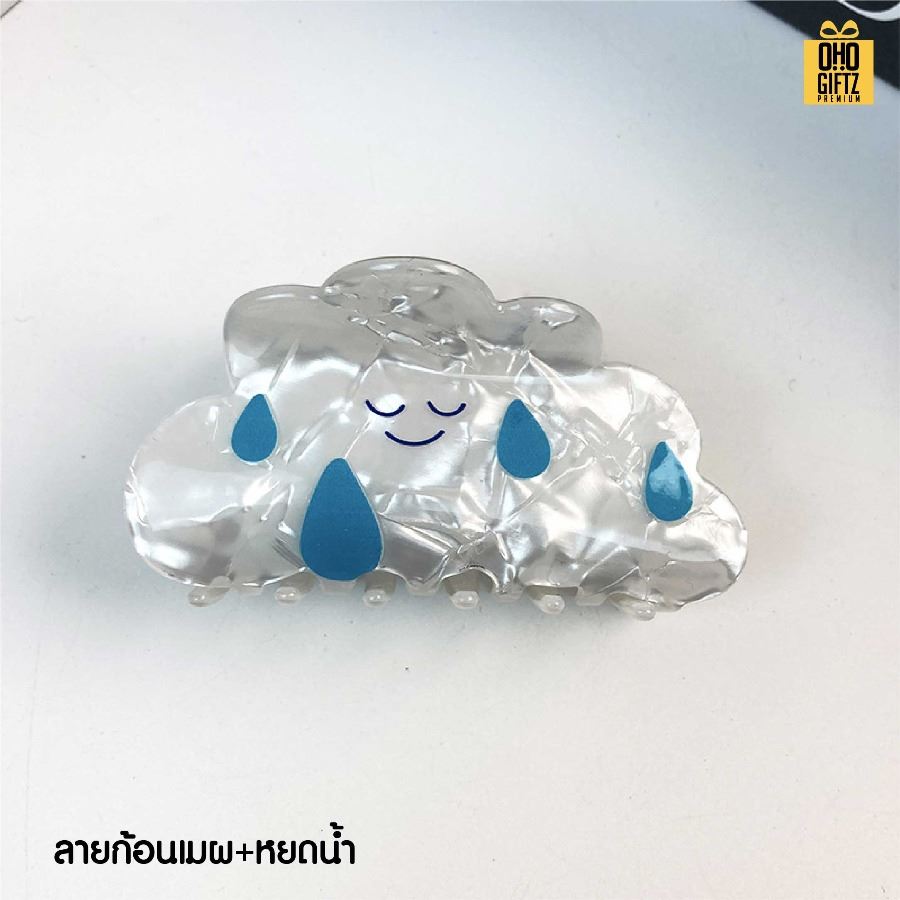 กิ๊ปหนีบผมลายเมฆและสายฟ้า สกรีนโลโก้ ทำเป็นของพรีเมี่ยมได้