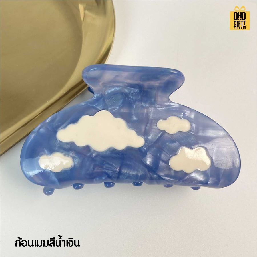 กิ๊ปหนีบผมลายเมฆและสายฟ้า สกรีนโลโก้ ทำเป็นของพรีเมี่ยมได้