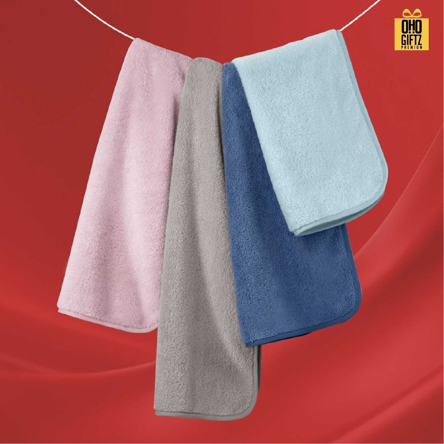 ชุดกล่องของขวัญผ้าขนหนู สกรีนโลโก้ ทำเป็นของพรีเมี่ยม ของชำร่วย