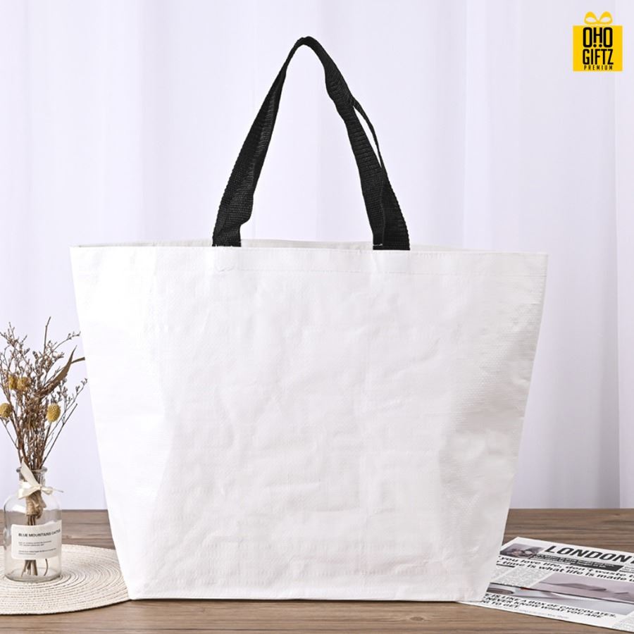 กระเป๋าผ้ากระสอบ PP สกรีนโลโก้ ทำเป็นของพรีเมี่ยมได้