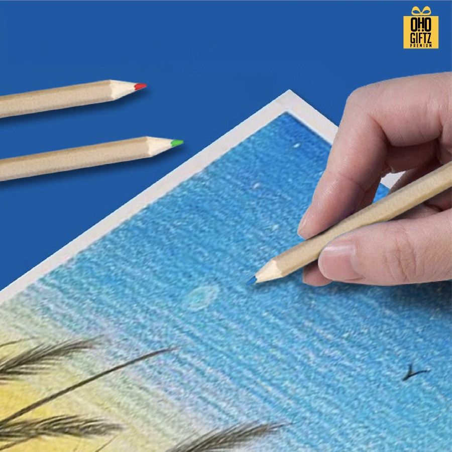 ชุดเซ็ทดินสอสีพร้อมเหลากบและยางลบ สกรีนโลโก้ ทำเป็นของพรีเมี่ยม ของชำร่วย