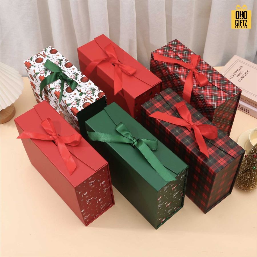 กล่องของขวัญ X'Mas พับได้ สกรีนโลโก้ สกรีนโลโก้ ทำเป็นของพรีเมี่ยม 