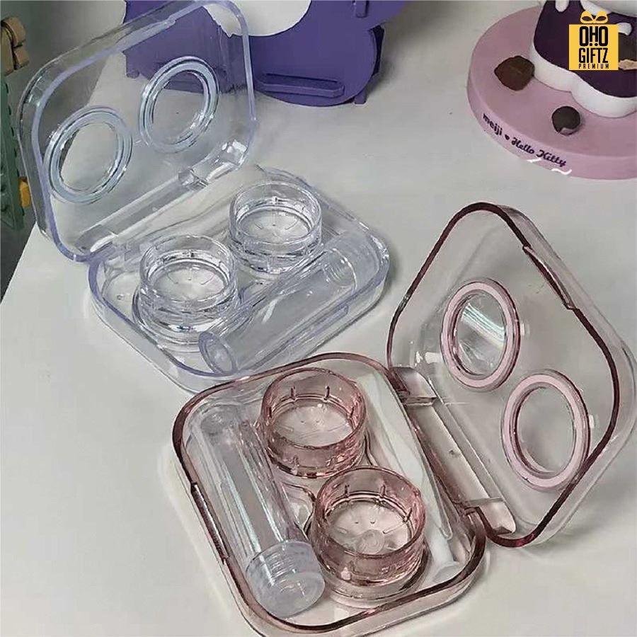 ตลับใส่คอนแทคเลนส์แบบใส สกรีนชื่อ สกรีนโลโก้ทำเป็นของพรีเมี่ยมได้ 