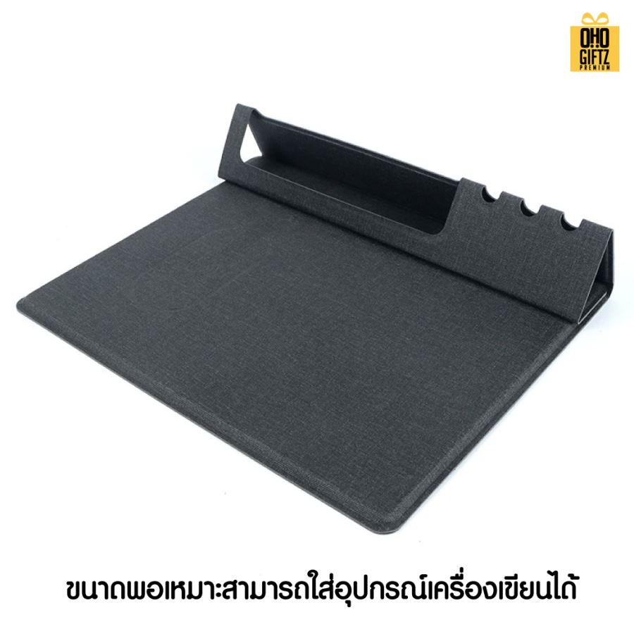 แผ่นรองเมาส์พร้อมที่ชาร์จ สกรีนโลโก้  ทำเป็นของพรีเมี่ยมได้