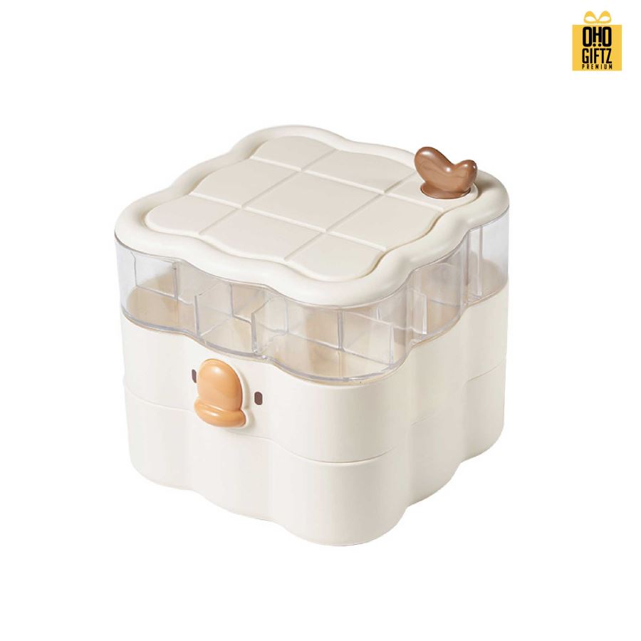 กล่องใส่เครื่องประดับหมุนฝาได้ สกรีนชื่อ สกรีนโลโก้ ทำเป็นของพรีเมี่ยมได้