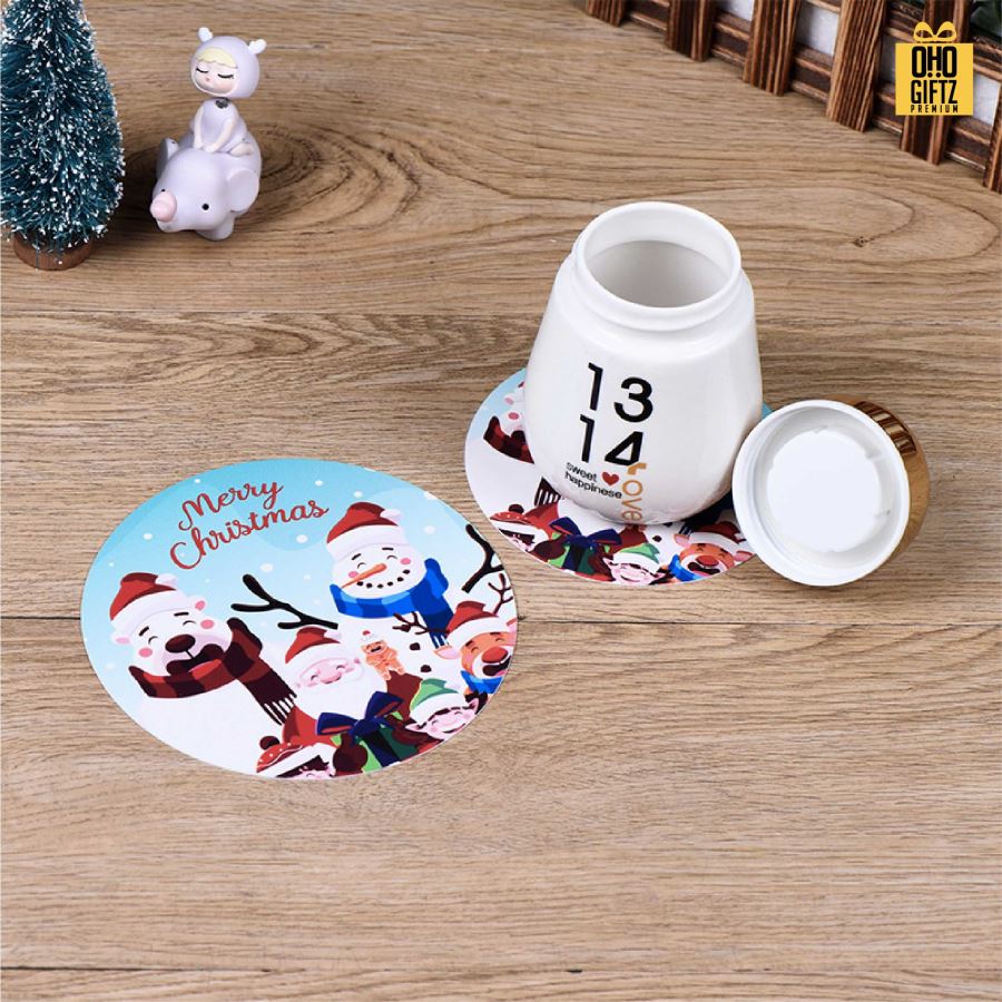 ที่รองแก้วน้ำพลาสติค PP พิมพ์ลายไม่จำกัดสี สกรีนโลโก้ได้ พิมพ์ภาพได้