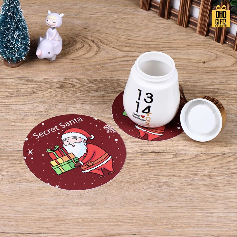 ที่รองแก้วน้ำพลาสติค PP พิมพ์ลายไม่จำกัดสี สกรีนโลโก้ได้ พิมพ์ภาพได้