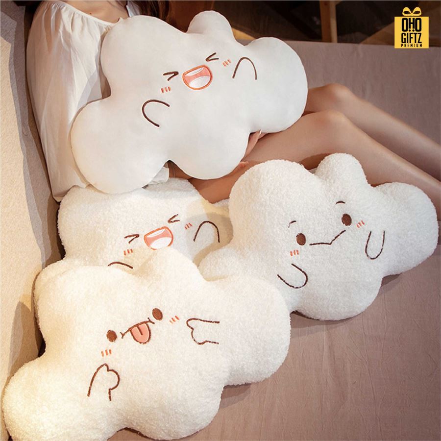 หมอนอิงเมฆยิ้ม สกรีนโลโก้ ทำเป็นของพรีเมี่ยมได้ 