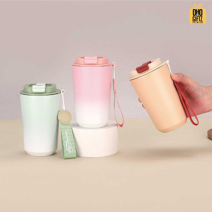 แก้วกาแฟไล่โทนสี สกรีนโลโก้ ทำเป็นของพรีเมี่ยมได้