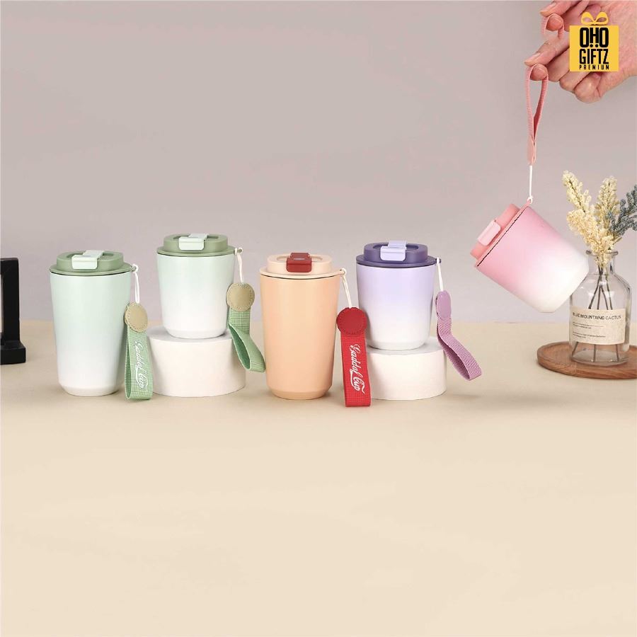 แก้วกาแฟไล่โทนสี สกรีนโลโก้ ทำเป็นของพรีเมี่ยมได้