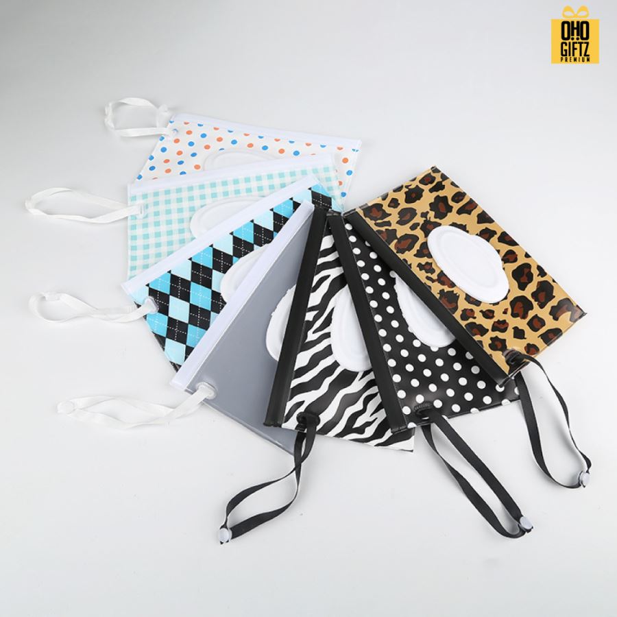 กระเป๋าผ้าใส่กล่องทิชชู่เปียก น่ารัก สกรีนโลโก้  ทำเป็นของพรีเมี่ยมได้