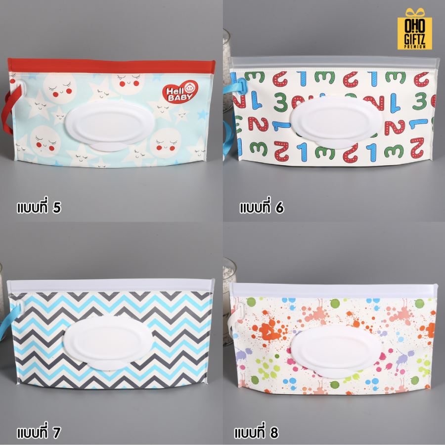 กระเป๋าผ้าใส่กล่องทิชชู่เปียก น่ารัก สกรีนโลโก้  ทำเป็นของพรีเมี่ยมได้