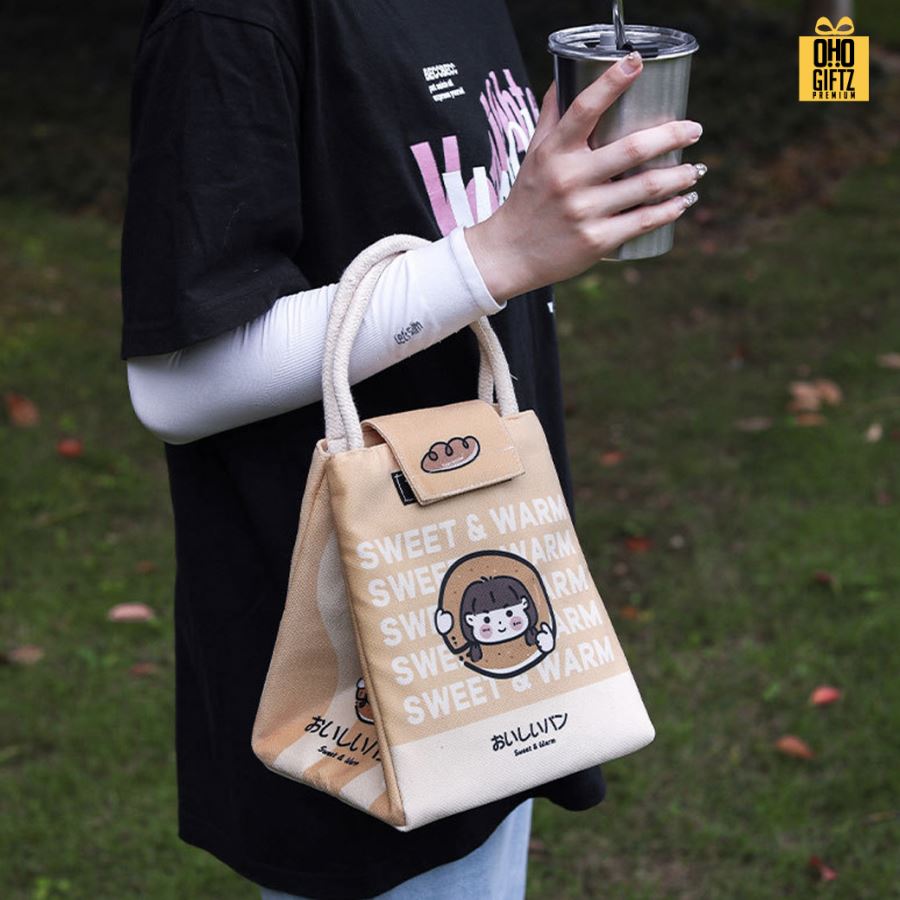 รับผลิตกระเป๋าผ้าเก็บอาหารร้อน-เย็น พิมพ์ภาพไม่จำกัดสี สกรีนโลโก้ ทำเป็นของพรีเมี่ยม