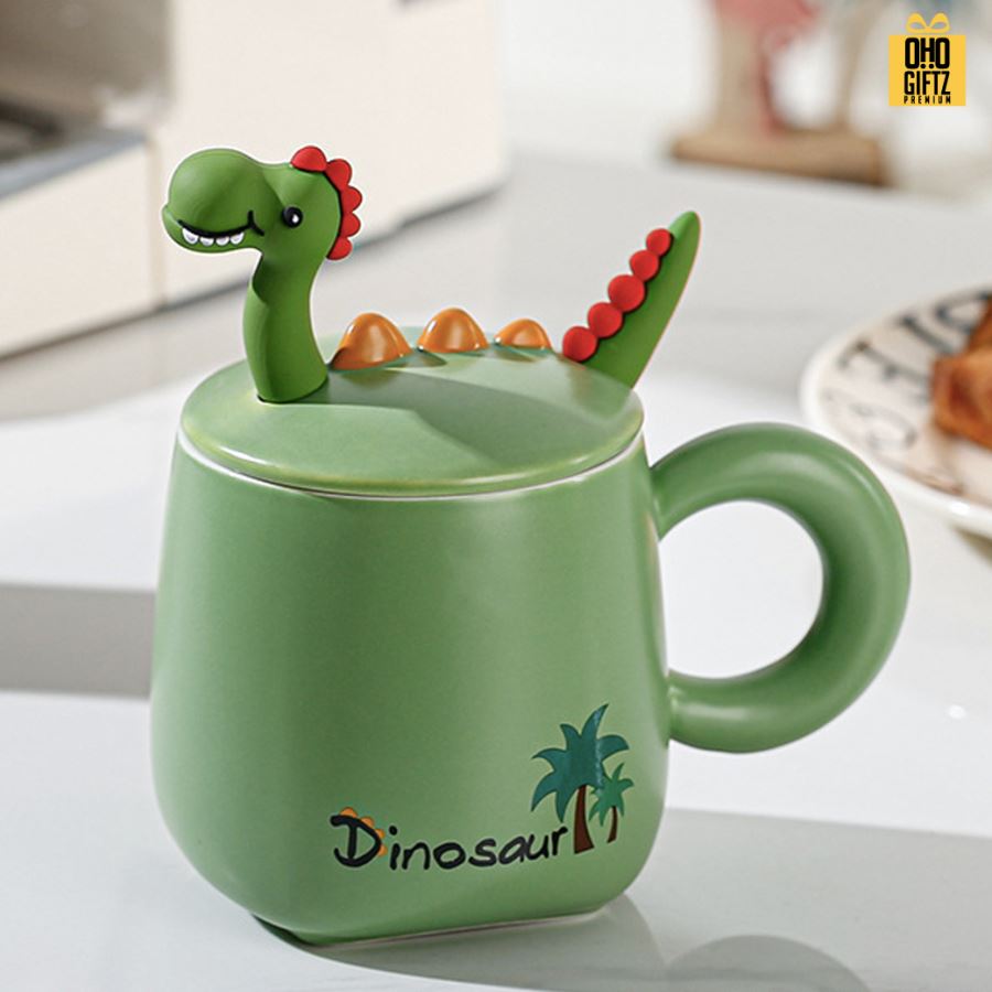 ถ้วยกาแฟไดโนเสาร์ น่ารัก สกรีนชื่อ สกรีนโลโก้ ทำเป็นของพรีเมี่ยมได้