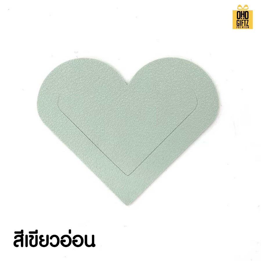 ที่คั่นหนังสือหัวใจ หนัง PU สกรีนโลโก้  ทำเป็นของพรีเมี่ยม