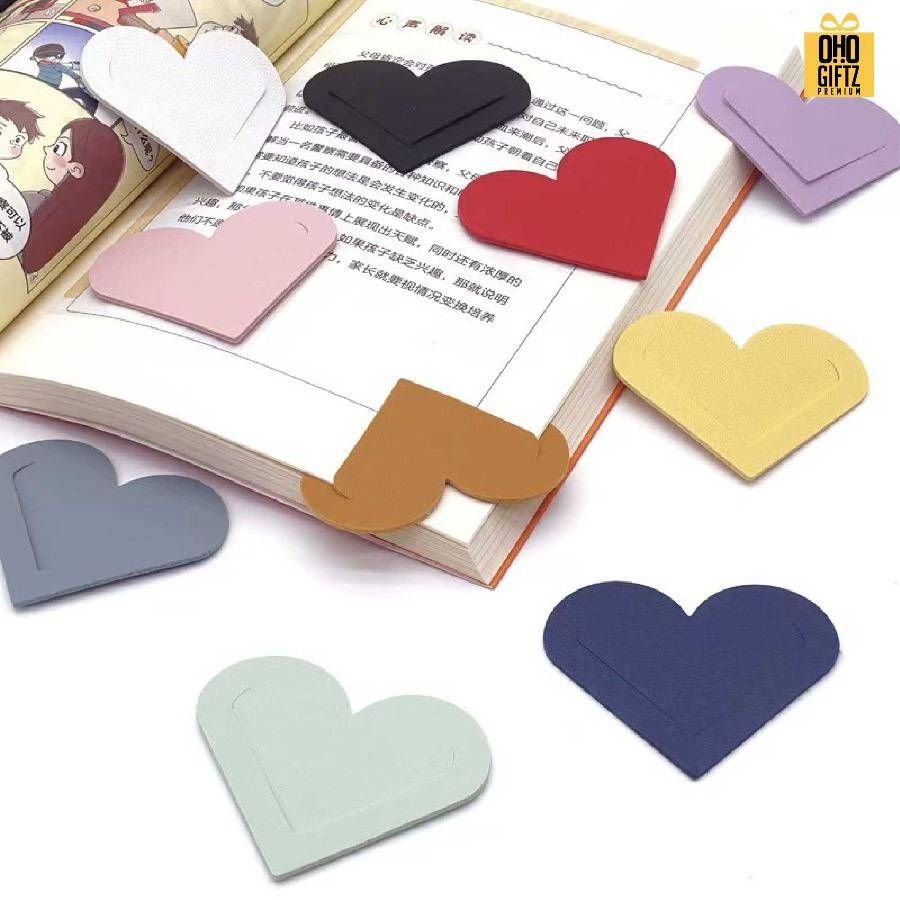 ที่คั่นหนังสือหัวใจ หนัง PU สกรีนโลโก้  ทำเป็นของพรีเมี่ยม