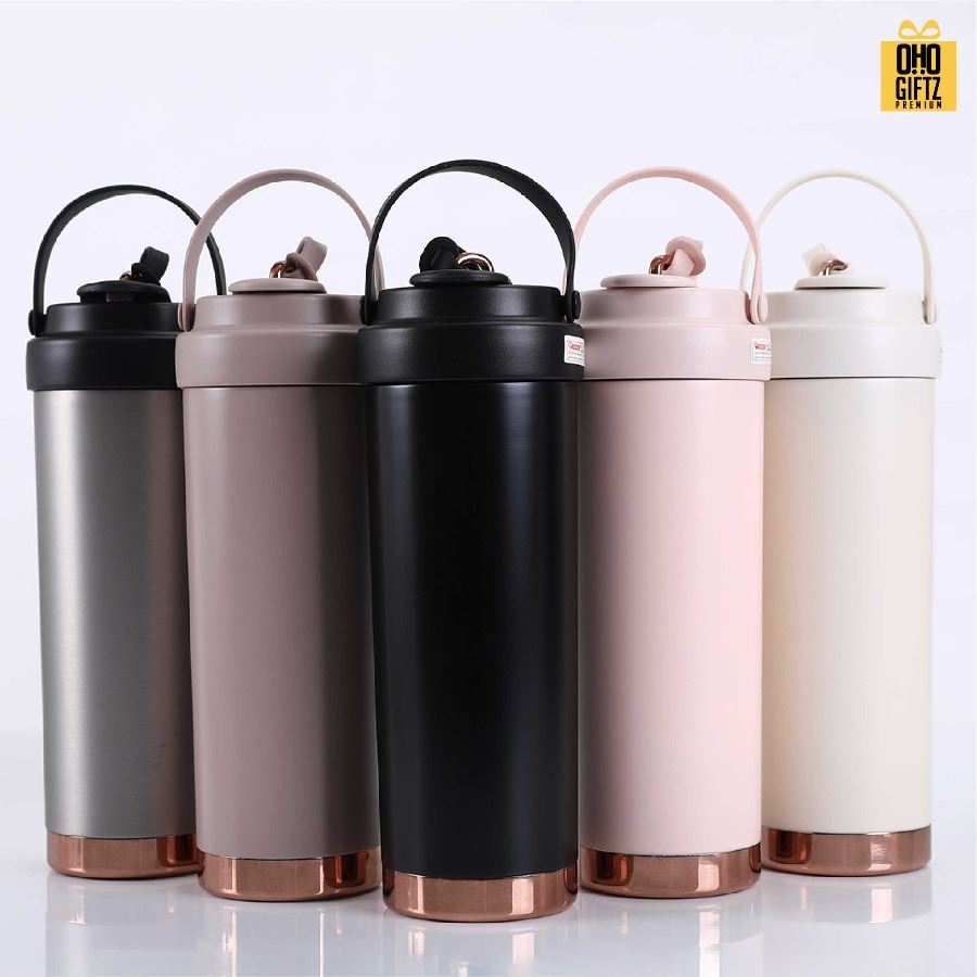 กระบอกสแตนเลส 304 ด้านในเคลือบเซรามิค สกรีนโลโก้ ทำเป็นของพรีเมี่ยมได้