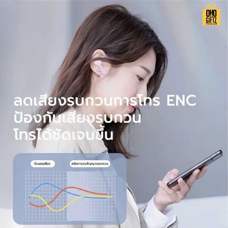 หูฟังบลูทูธไร้สาย หูฟังลูทูธ หูฟัง TWS กันน้ำ IPX5 เสียงดีมาก HiFi มินิน่ารัก มีไมโครโฟน บลูทูธเวอร์ชัน 5.3 ล่าสุด สกรีนชื่อ สกรีนโลโก้ ทำเป็นของพรีเมี่ยมได้ 