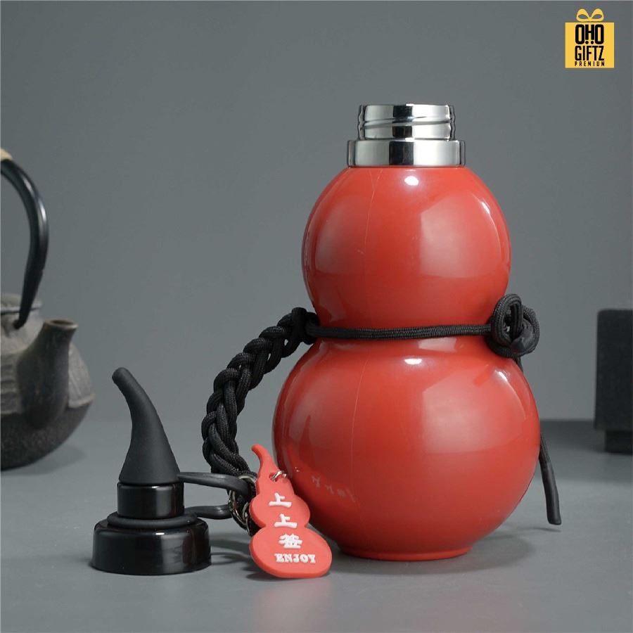 กระบอกสแตนเลสทรงน้ำเต้า สกรีนโลโก้ ทำเป็นของพรีเมี่ยมได้