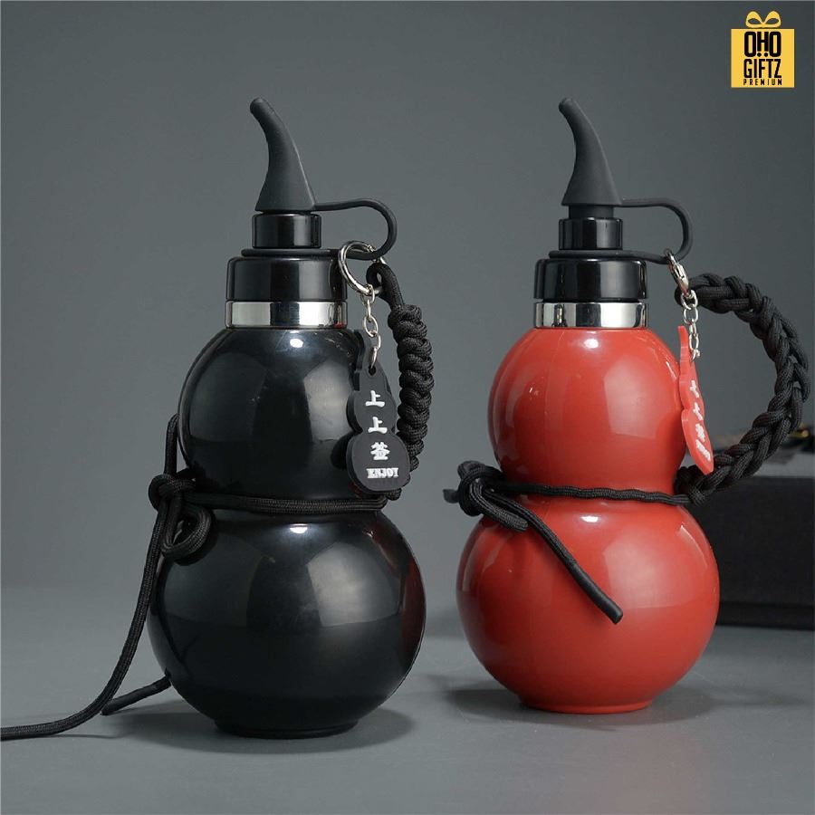 กระบอกสแตนเลสทรงน้ำเต้า สกรีนโลโก้ ทำเป็นของพรีเมี่ยมได้