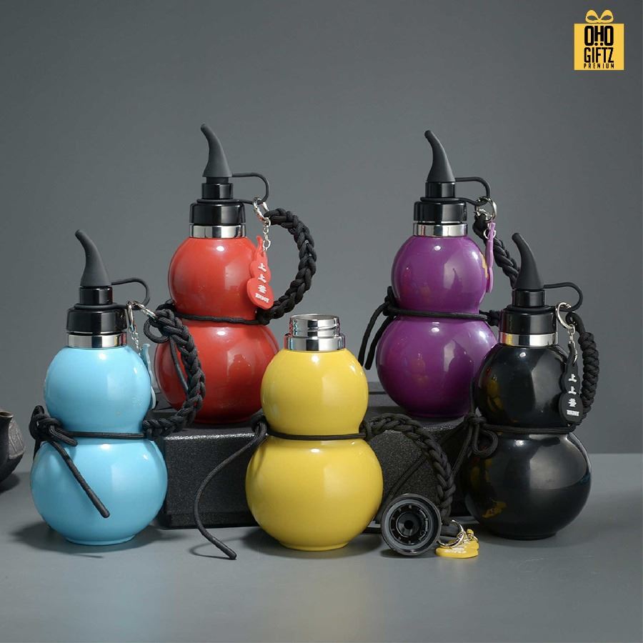 กระบอกสแตนเลสทรงน้ำเต้า สกรีนโลโก้ ทำเป็นของพรีเมี่ยมได้