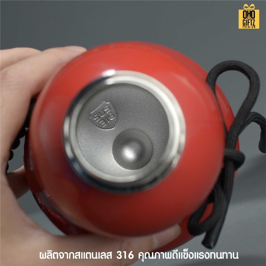 กระบอกสแตนเลสทรงน้ำเต้า สกรีนโลโก้ ทำเป็นของพรีเมี่ยมได้