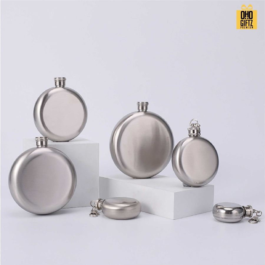 กระติกน้ำสแตนเลสทรงกลม สกรีนโลโก้ ทำเป็นของพรีเมี่ยมได้