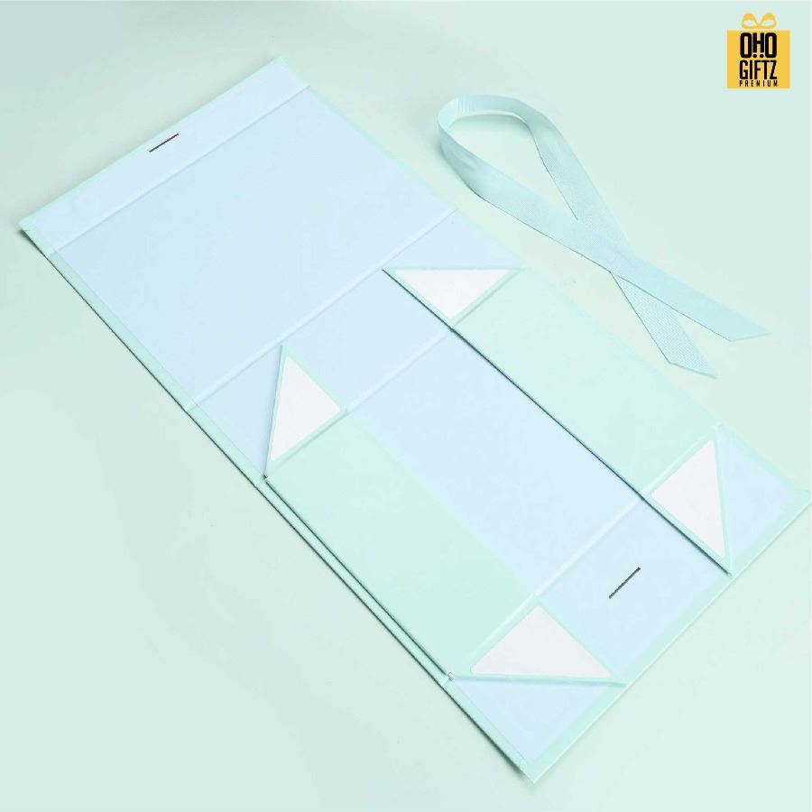 กล่องของขวัญพับได้ สกรีนชื่อ สกรีนโลโก้ ทำเป็นของพรีเมี่ยมได้