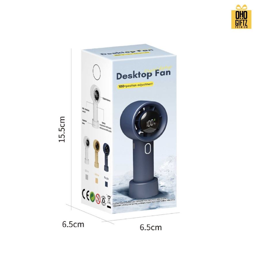 พัดลมพกพาพลังสูงปรับระดับความแรงได้ 1-100% สกรีนโลโก้ ทำเป็นของพรีเมี่ยม
