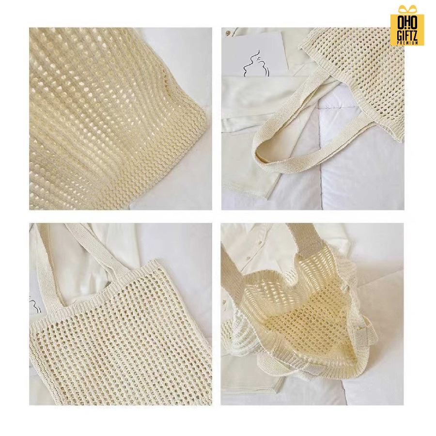 กระเป๋าผ้าตาข่าย สกรีนโลโก้ ทำเป็นของพรีเมี่ยมได้