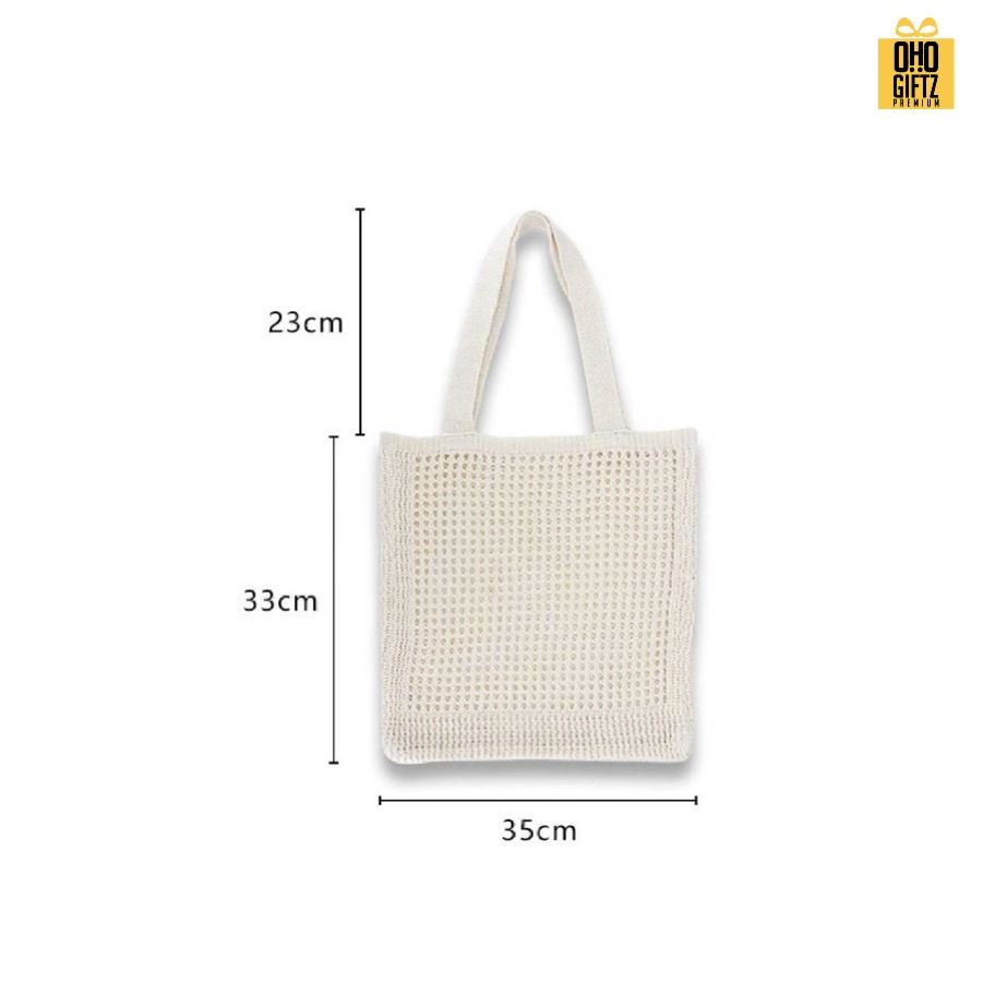 กระเป๋าผ้าตาข่าย สกรีนโลโก้ ทำเป็นของพรีเมี่ยมได้