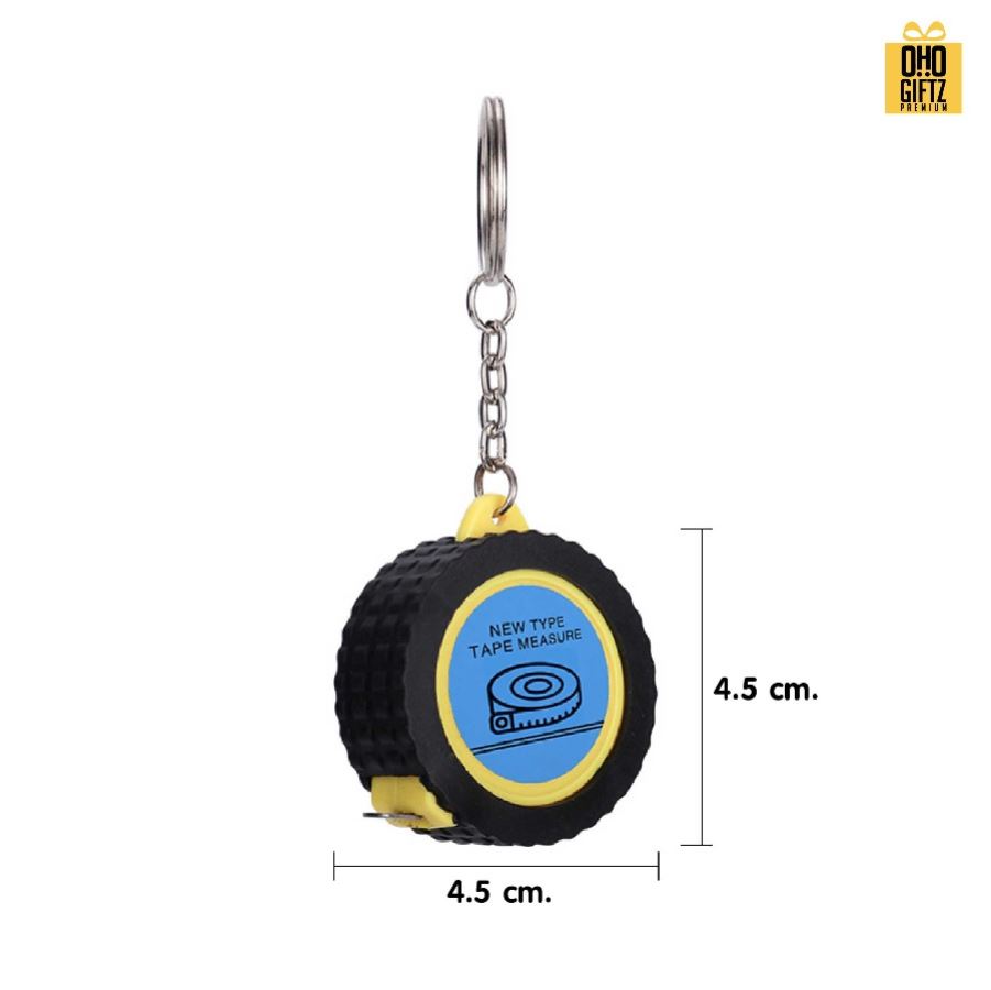 พวงกุญแจสายวัดรูปล้อยาง ติดสติ๊กเกอร์โลโก้ สกรีนโลโก้ ทำเป็นของพรีเมี่ยม ของชำร่วยได้