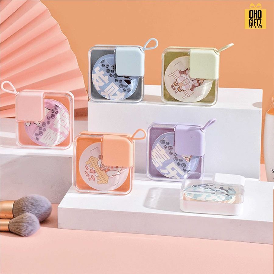 กล่องเก็บพัฟ มีฝาปิด สกรีนโลโก้ ทำเป็นของพรีเมี่ยมได้